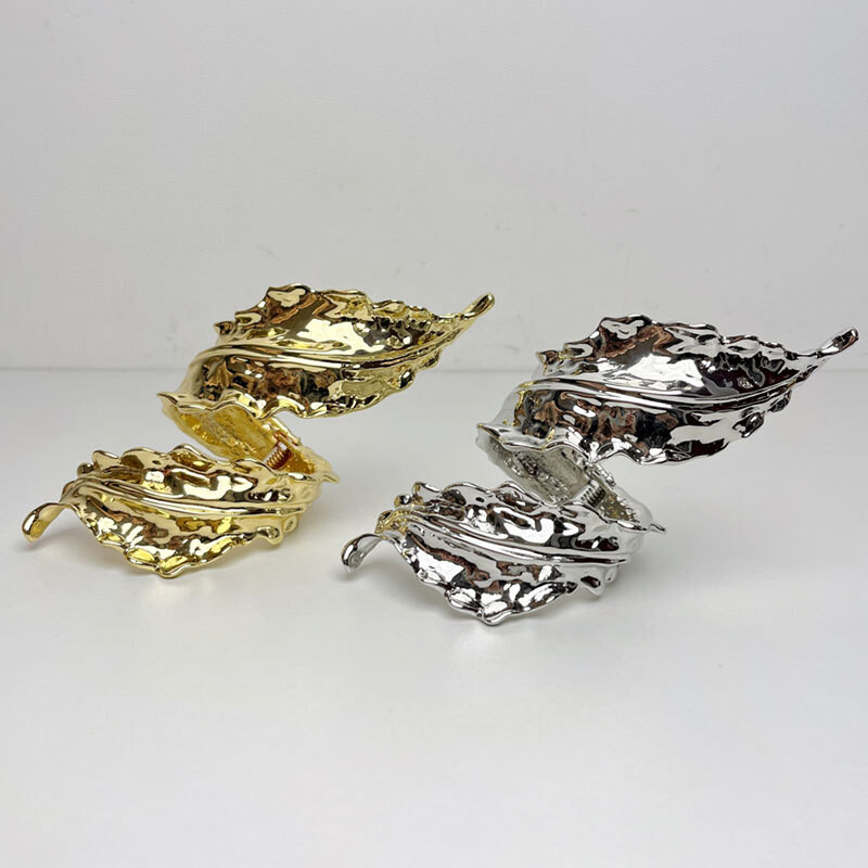 Draweye Metalna narukvica s listovima za žene Vintage nepravilnog punk stila Preuveličani nakit Narukvice Modni hiphop Pulseras Mujer