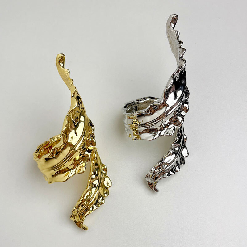 Draweye Metalna narukvica s listovima za žene Vintage nepravilnog punk stila Preuveličani nakit Narukvice Modni hiphop Pulseras Mujer