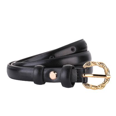 Curea subțire din piele pentru femei Cureaua subțire din piele naturală pentru blugi haină rochie cu cataramă din aliaj auriu centură pentru femei