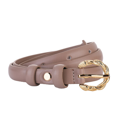 Curea subțire din piele pentru femei Cureaua subțire din piele naturală pentru blugi haină rochie cu cataramă din aliaj auriu centură pentru femei