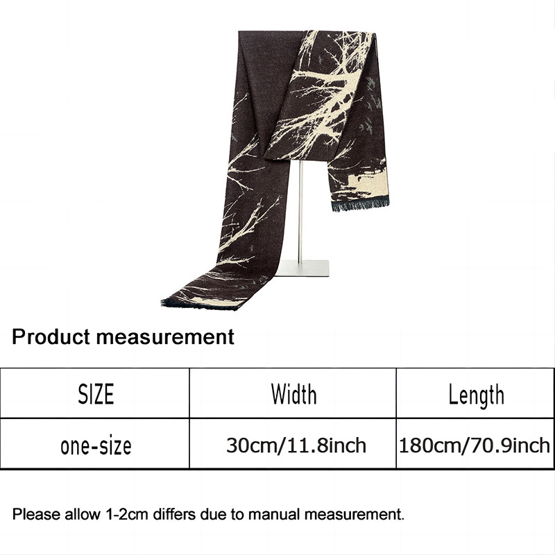 Splash Ink Šal na grani drveća Jesen i zima Muški dugi šal Jednostavan i velikodušan vrat Poslovno ležerno s resicama Topli šalovi