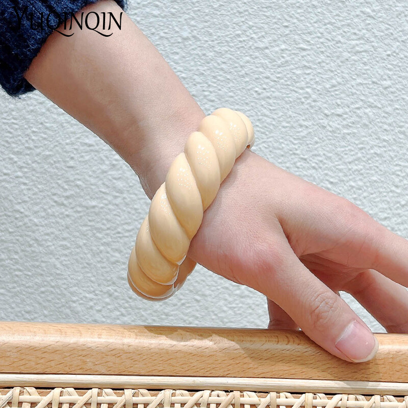 La modă la modă rășină rășină șurub brățări brățări pentru femei vintage farmec geometric albastru brățară de designer fete bijuterii femei