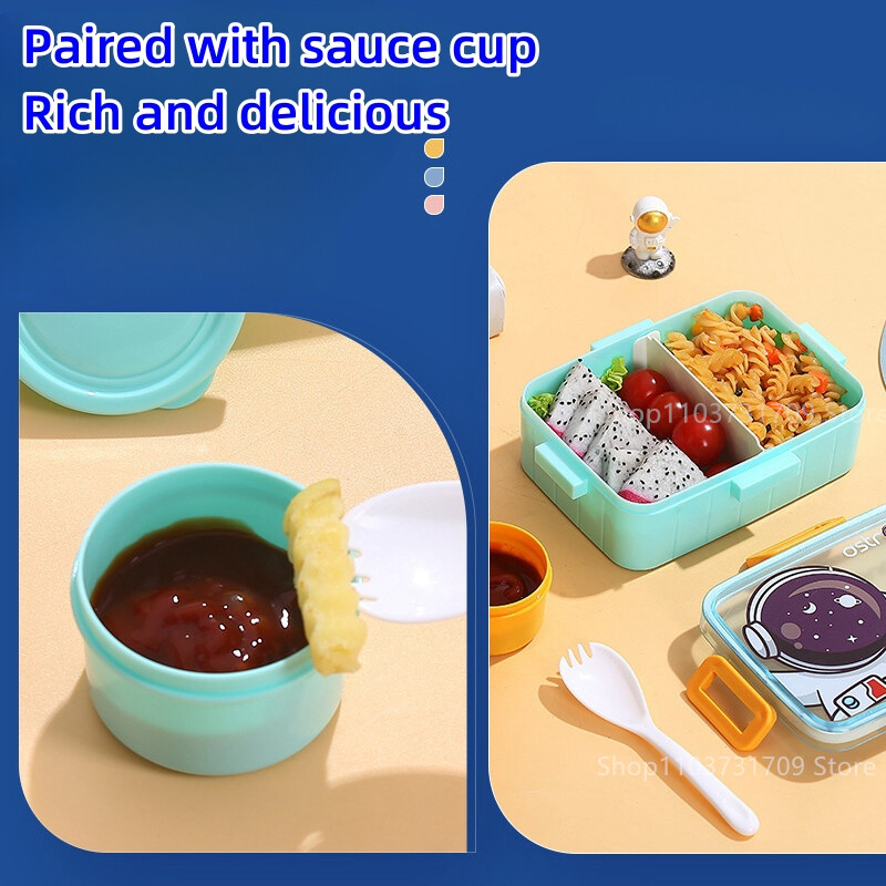 Slatka kutija za ručak za djecu Djevojčice Dječaci s odjeljcima Bento Kutija za ručak školarci Nepropusne dječje kutije za grickalice Kampiranje