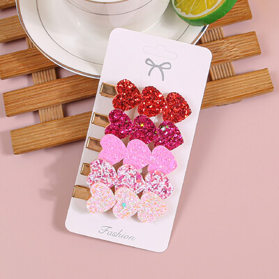 5kom Valentinovo Ukosnice u obliku srca Ukosnice u obliku slova u obliku srca Ružičasto crvene Ukosnice za kosu Djeca Dječji dodaci za kosu za zabavu