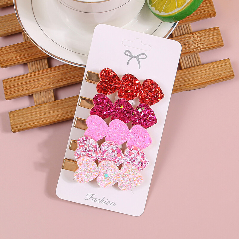 5kom Valentinovo Ukosnice u obliku srca Ukosnice u obliku slova u obliku srca Ružičasto crvene Ukosnice za kosu Djeca Dječji dodaci za kosu za zabavu