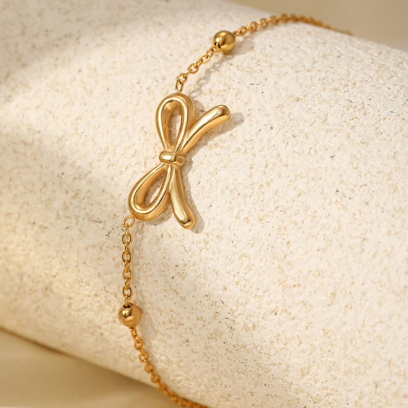 Narukvice od nehrđajućeg čelika Izvrsni modni trodimenzionalni lanac s mašnama Slatke narukvice za žene Nakit Nosite svaki dan Novo u