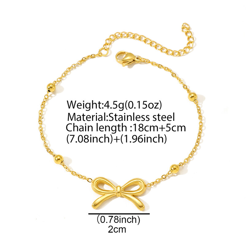 Narukvice od nehrđajućeg čelika Izvrsni modni trodimenzionalni lanac s mašnama Slatke narukvice za žene Nakit Nosite svaki dan Novo u