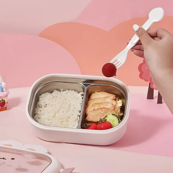 Κουτί μεσημεριανού γεύματος Cute Rabbit Easy Cleaning Κουτί Bento από ανοξείδωτο ατσάλι με σφραγισμένη πόρπη για διατήρηση της θερμότητας Γραφείο Παιδικά Ενήλικες Κουτί γεύματος