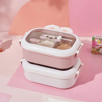 Κουτί μεσημεριανού γεύματος Cute Rabbit Easy Cleaning Κουτί Bento από ανοξείδωτο ατσάλι με σφραγισμένη πόρπη για διατήρηση της θερμότητας Γραφείο Παιδικά Ενήλικες Κουτί γεύματος