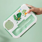 Slatka Bento kutija s dinosaurusom 1300 ml Bento kutija za ručak za djecu, djevojčice, novi astronaut, sendvič, kutija za užinu, voće, pohrana hrane, mikrovalna pećnica