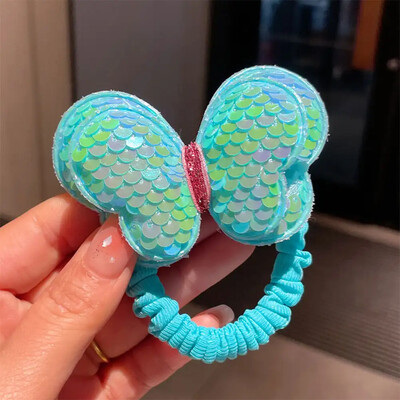 1 gab korejiešu stila vizulis meitene tauriņš matu cilpa matu virve Jauka dvieļu cilpa augsta zirgaste meiteņu galvassegas matu aksesuāri