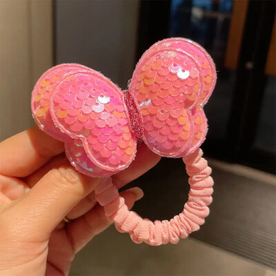 1 gab korejiešu stila vizulis meitene tauriņš matu cilpa matu virve Jauka dvieļu cilpa augsta zirgaste meiteņu galvassegas matu aksesuāri