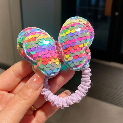 1 gab korejiešu stila vizulis meitene tauriņš matu cilpa matu virve Jauka dvieļu cilpa augsta zirgaste meiteņu galvassegas matu aksesuāri