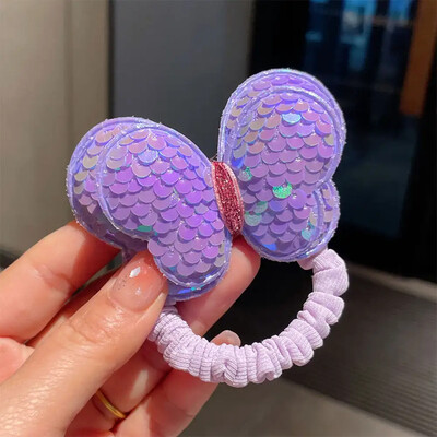 1 gab korejiešu stila vizulis meitene tauriņš matu cilpa matu virve Jauka dvieļu cilpa augsta zirgaste meiteņu galvassegas matu aksesuāri