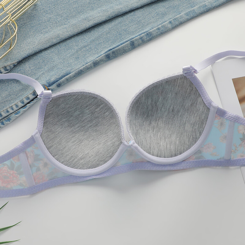 Set de lenjerie de corp pentru sutien cu imprimeu cu flori de înaltă calitate, 2 bucăți, pentru femei, toamnă/iarnă, lenjerie nouă Lenjerie de corp A2173