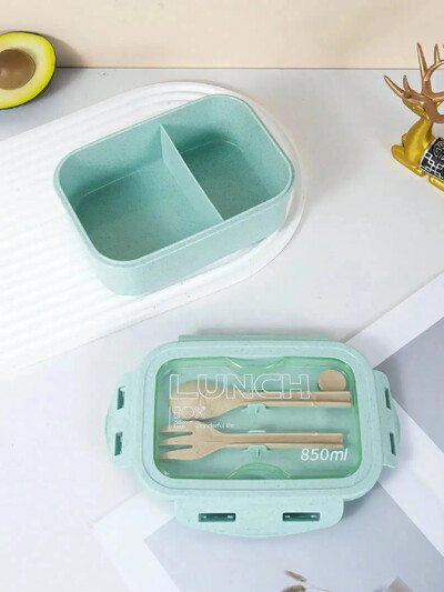 1 kom kutija za ručak, kutija za ručak, jednobojna kutija za uredske radnike, kvadratnog oblika, zapečaćena posuđem, kutija za obrok za mikrovalnu pećnicu