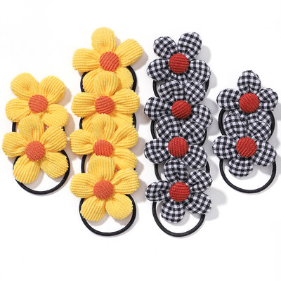 12 bucăți/pungă Benți elastice pentru păr cu flori pentru fete Legături de păr dulce pentru copii Suport pentru coadă de cal Bandă de cauciuc Bandă pentru cap Accesorii pentru păr pentru copii