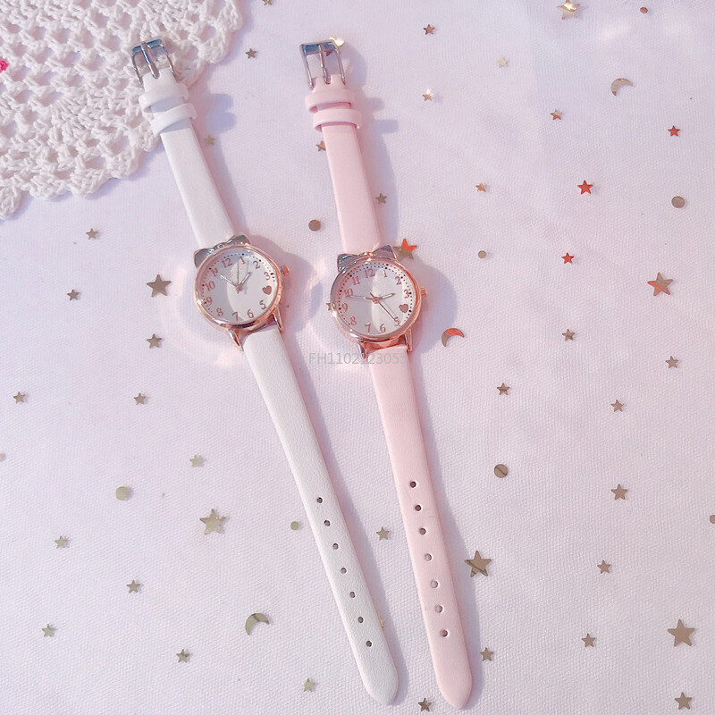 New Fashion Kids Love Cadran digital Set de ceasuri pentru copii Curea din piele Ceasuri cu quartz Ceas copii fete Ceas cadou pentru copii (fără cutie)