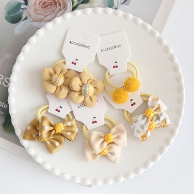 10 bucăți bricolaj benzile elastice cu flori cu fundă mare pentru copii, fete, legături de păr dulci, bentițe de modă, accesorii pentru păr, banda de cauciuc pentru copii