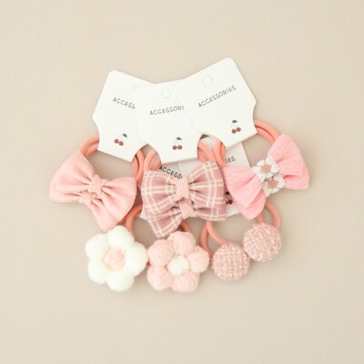 10 bucăți bricolaj benzile elastice cu flori cu fundă mare pentru copii, fete, legături de păr dulci, bentițe de modă, accesorii pentru păr, banda de cauciuc pentru copii