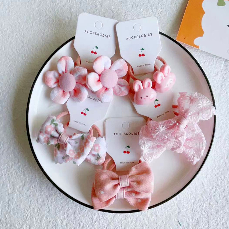 10 bucăți bricolaj benzile elastice cu flori cu fundă mare pentru copii, fete, legături de păr dulci, bentițe de modă, accesorii pentru păr, banda de cauciuc pentru copii