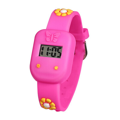 Dječji dječaci i djevojčice Gledaju crtani vijenac Slatki elektronički sat u obliku leptira Studentski kvadratni elektronički sat