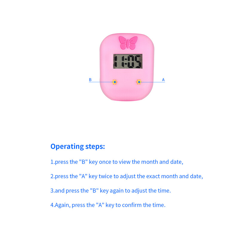Dječji dječaci i djevojčice Gledaju crtani vijenac Slatki elektronički sat u obliku leptira Studentski kvadratni elektronički sat