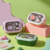 1L Bento Box, prijenosna kutija za ručak od nehrđajućeg čelika, nepropusna kawaii posuda za hranu u mikrovalnoj pećnici za djecu u školi za piknik