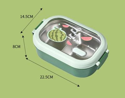 1L Bento Box, prijenosna kutija za ručak od nehrđajućeg čelika, nepropusna kawaii posuda za hranu u mikrovalnoj pećnici za djecu u školi za piknik
