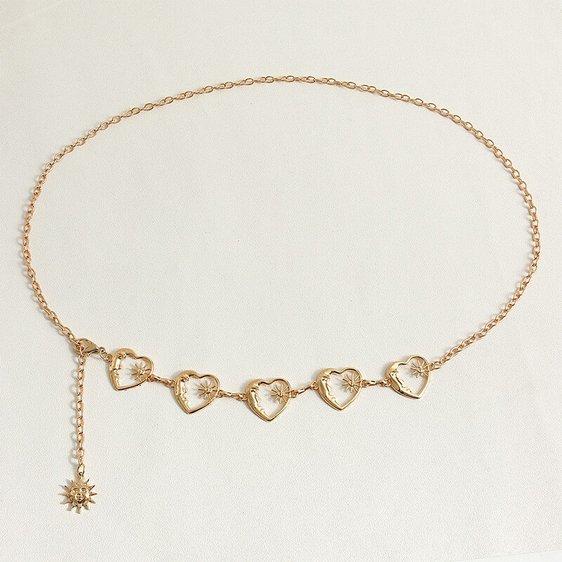 Harajuku Punk Moon metalni remen Retro gotički stil visokog struka, remen s privjeskom