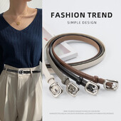 Curea subțire din piele naturală femei moda design simplu blugi accesorii brâu aliaj argint cataramă retro Y2k fete talie