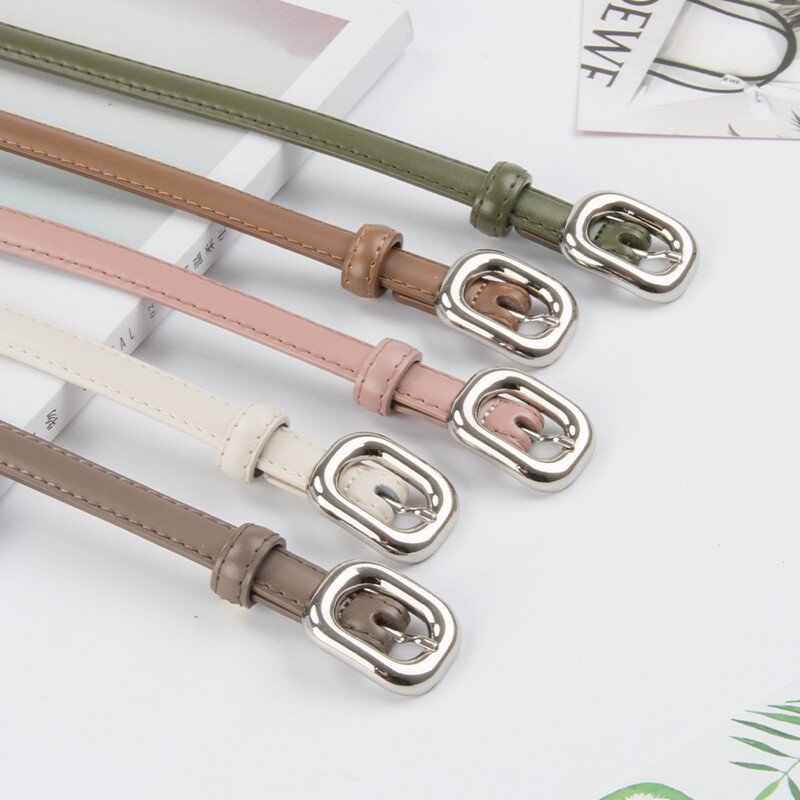 Curea subțire din piele naturală femei moda design simplu blugi accesorii brâu aliaj argint cataramă retro Y2k fete talie