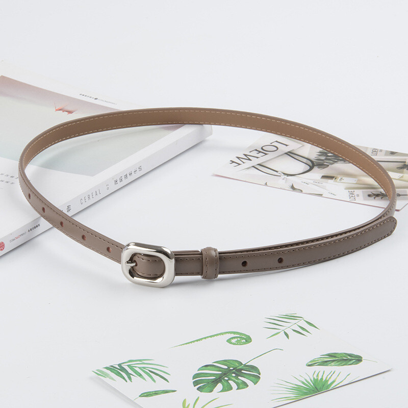 Curea subțire din piele naturală femei moda design simplu blugi accesorii brâu aliaj argint cataramă retro Y2k fete talie