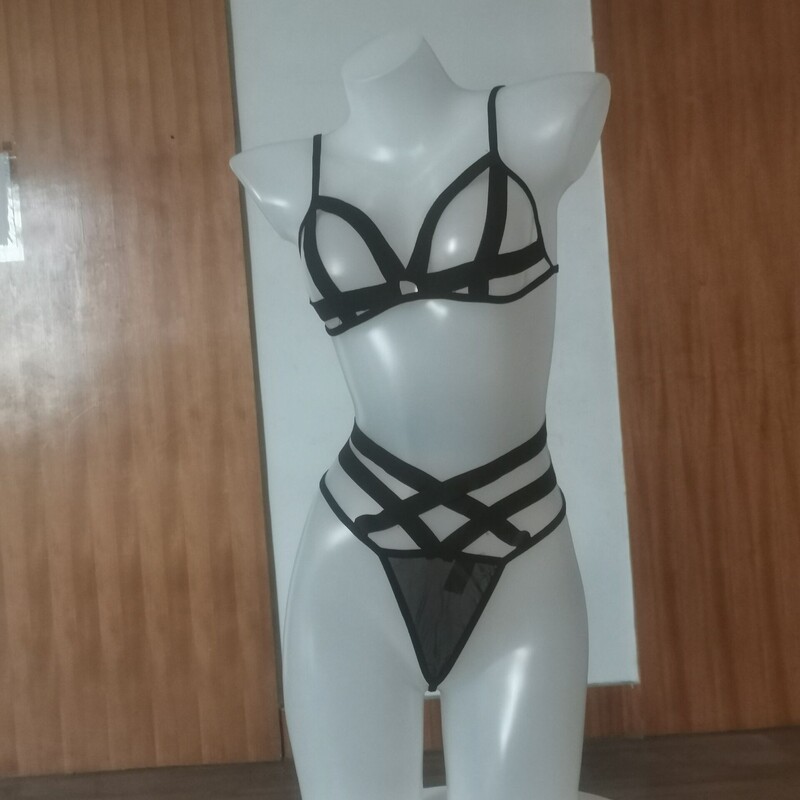 Sutien Sexy Fata Cruce Hollow Erotic Lenjerie Sexy Thong Bandage Bikini Set Femei Seturi de lenjerie mari dimensiuni