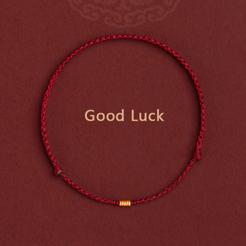 Mărgele de culoare aurie, lucrate manual de modă, frânghie roșie, brățări norocoase, brățări reglabile cu farmec pentru femei, bărbați, cadou pentru iubitorii