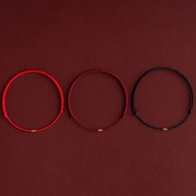 Mărgele de culoare aurie, lucrate manual de modă, frânghie roșie, brățări norocoase, brățări reglabile cu farmec pentru femei, bărbați, cadou pentru iubitorii