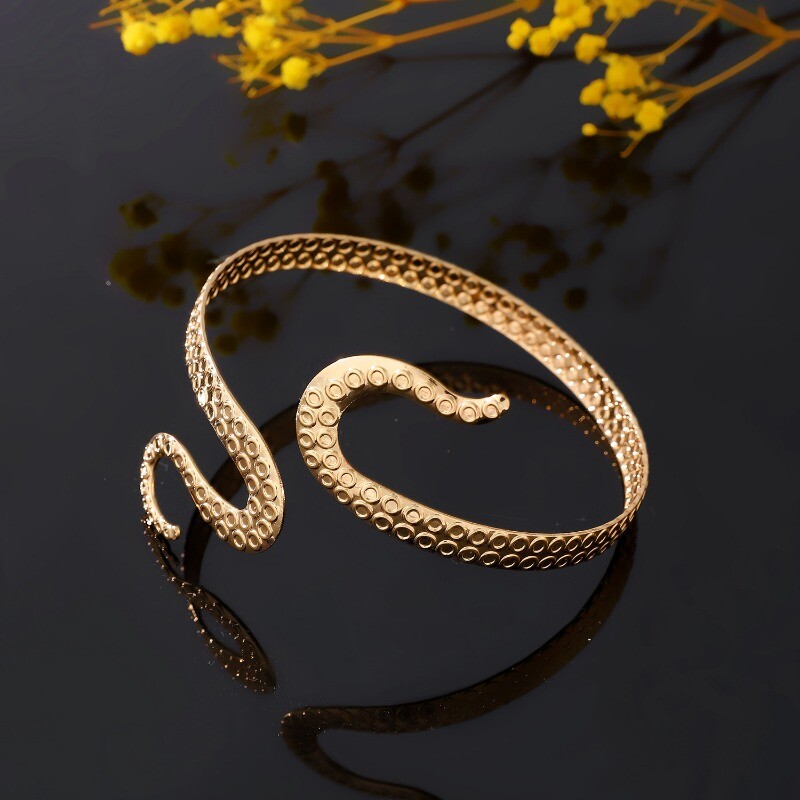 Brățară cu caracatiță exagerată, inel cu braț curbat în formă de șarpe personalizat, bijuterii la modă pentru femei, hip-hop, rock punk