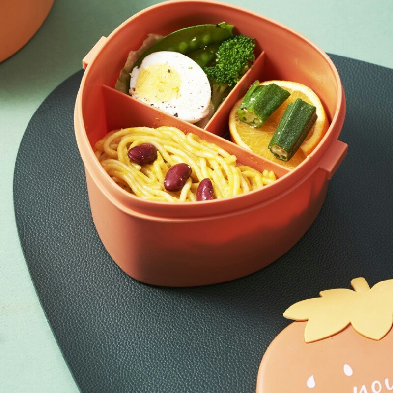 Кутия за обяд с ягоди Творчески деца 3 отделения Контейнер за храна Плодове Кутия за обяд Офис служител Опаковане на кутия за обяд Пикник