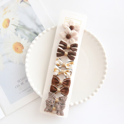 Dječje kopče za kosu, pokrivala za glavu, dodaci za kosu za bebe, tkanina za potpuno pokrivanje, mašne za djevojčice, 10 po kompletu