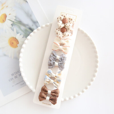 Dječje kopče za kosu, pokrivala za glavu, dodaci za kosu za bebe, tkanina za potpuno pokrivanje, mašne za djevojčice, 10 po kompletu