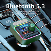 Transmițător FM Bluetooth 5.3 muzică mașină player USB player MP3 bass apel mâini libere încărcător auto 54W încărcare rapidă PD36W QC3.0 18W