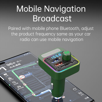 FM трансмитер Bluetooth 5.3 автомобилна музика USB плейър MP3 плейър бас хендсфри разговор зарядно за кола 54W бързо зареждане PD36W QC3.0 18W