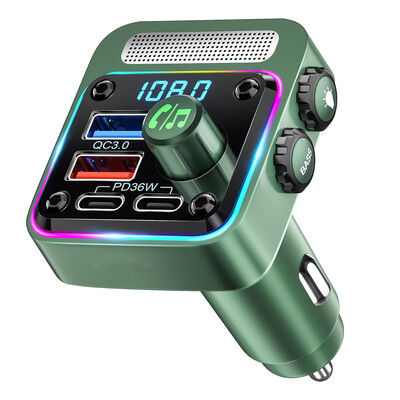 Transmițător FM Bluetooth 5.3 muzică mașină player USB player MP3 bass apel mâini libere încărcător auto 54W încărcare rapidă PD36W QC3.0 18W