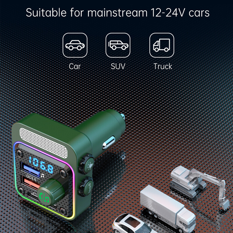 Transmițător FM Bluetooth 5.3 muzică mașină player USB player MP3 bass apel mâini libere încărcător auto 54W încărcare rapidă PD36W QC3.0 18W