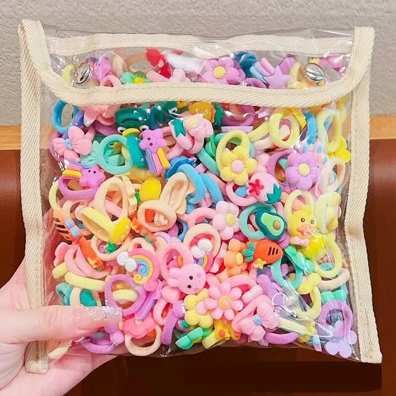 50/40/30 buc Benzi de cauciuc drăguțe pentru copii nu vor dăuna părului cu o elasticitate bună. Bentite pentru fete pentru bebeluși și copac pentru fete drăguțe