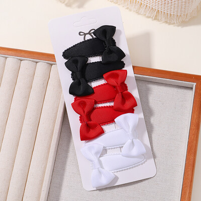 6 bucăți minunate funde ac de păr pentru copii pentru bebeluși, agrafe de păr de culoare uni, cleme de păr pentru fete, accesorii pentru păr pentru copii