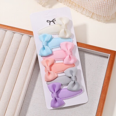 6 bucăți minunate funde ac de păr pentru copii pentru bebeluși, agrafe de păr de culoare uni, cleme de păr pentru fete, accesorii pentru păr pentru copii