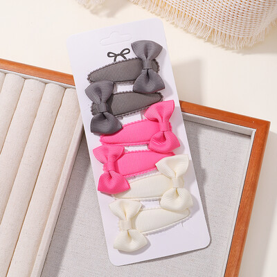 6 bucăți minunate funde ac de păr pentru copii pentru bebeluși, agrafe de păr de culoare uni, cleme de păr pentru fete, accesorii pentru păr pentru copii