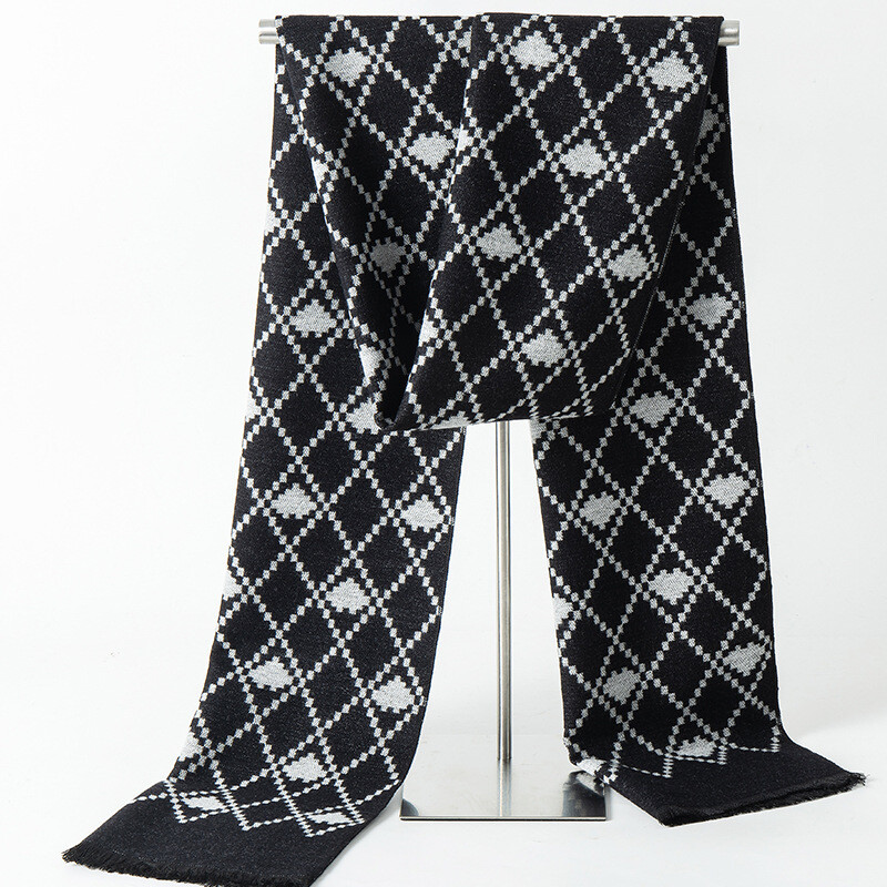 Brand de designer, carouri, iarnă, bărbați, eșarfă de cașmir, caldă, pashmina, ocazional, moale, lung, șal, înveliș, batic pentru bărbați, eșarfe de afaceri