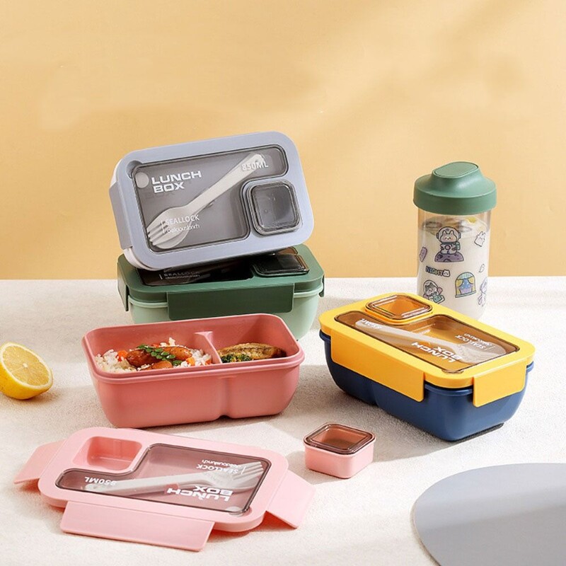 Prijenosna kutija za ručak Torbe za ručak za djecu Školski ured Bento kutija s posuđem Termalna torba Kompletan komplet Grijanje u mikrovalnoj pećnici